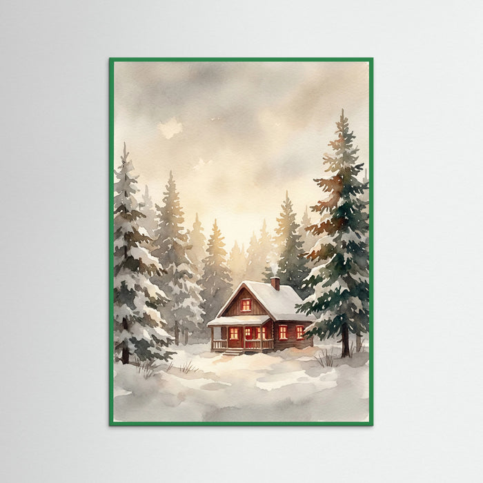 Green Wood Snowy Path