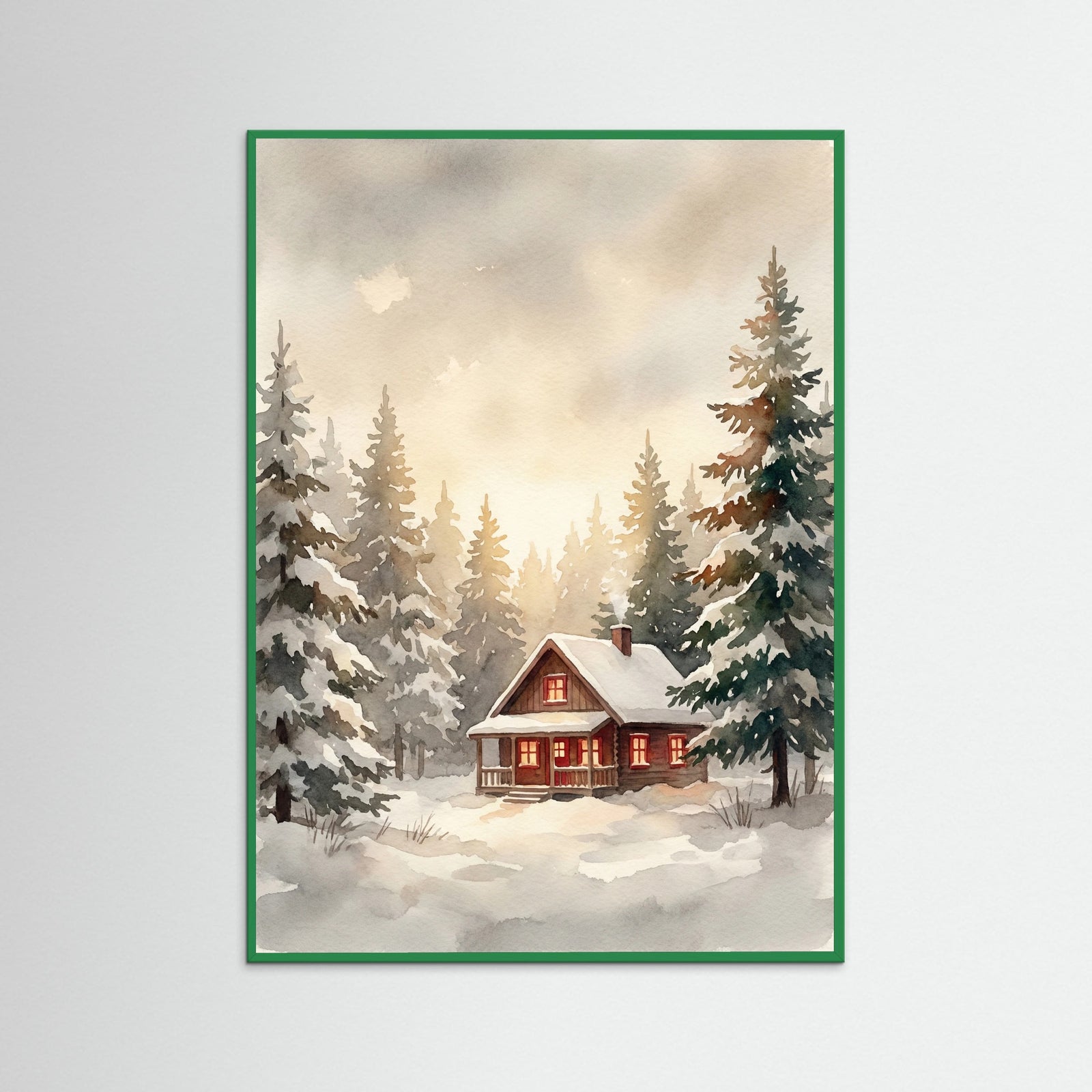 Green Wood Snowy Path