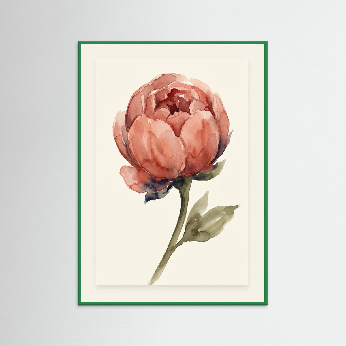 Green Wood Soft Crimson Bloom