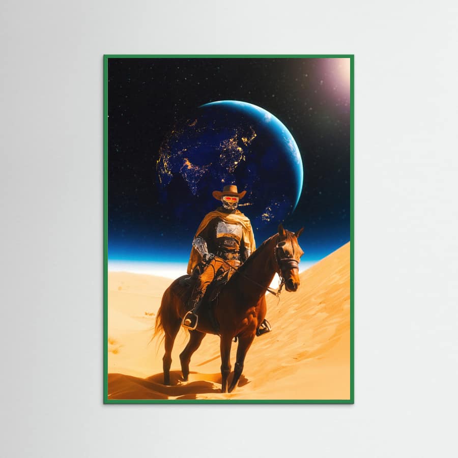 Green Wood Space Cyborg Poster