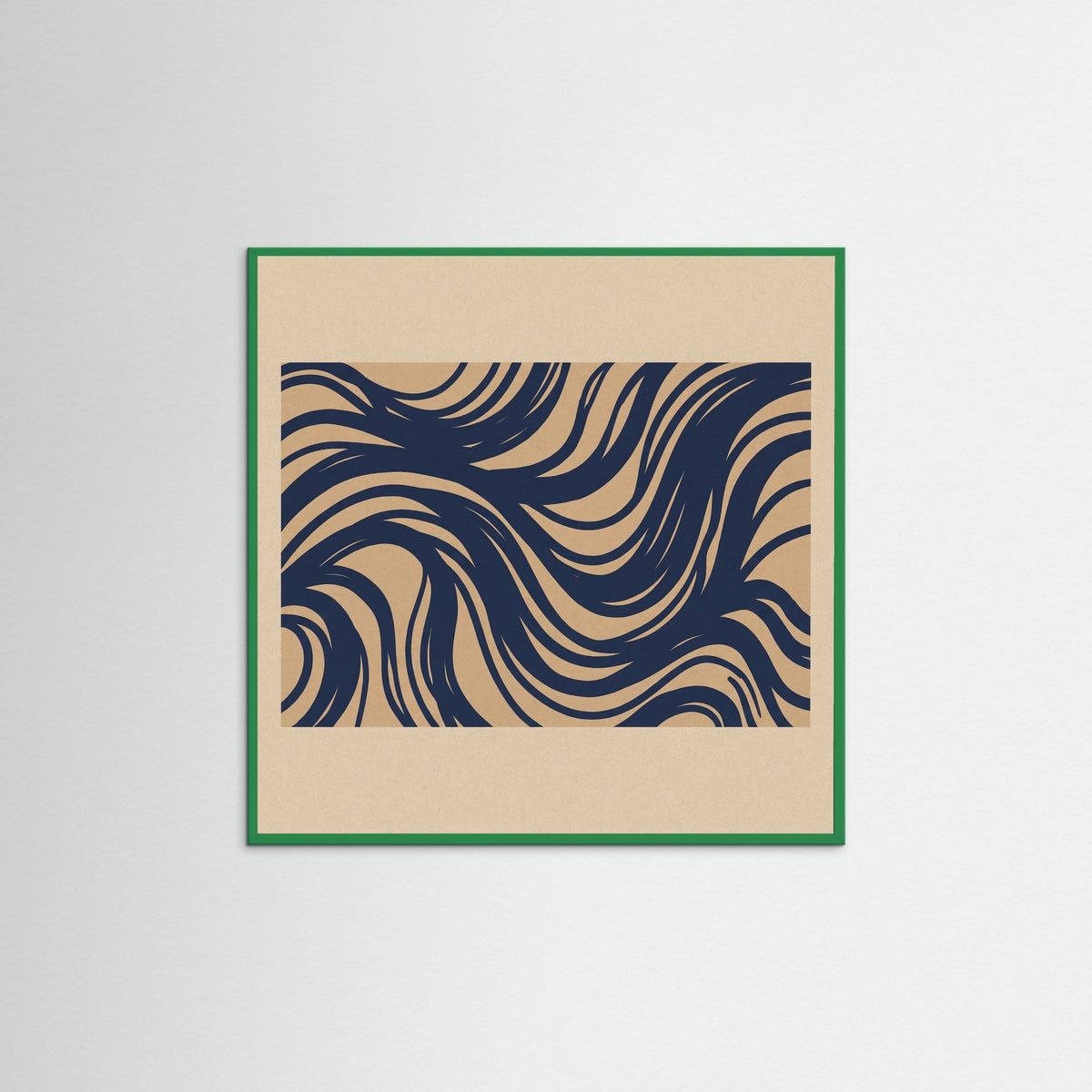 Green Wood Square Abstract Currents