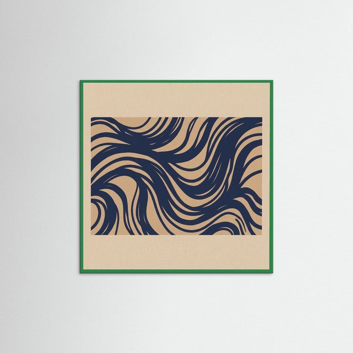 Green Wood Square Abstract Currents