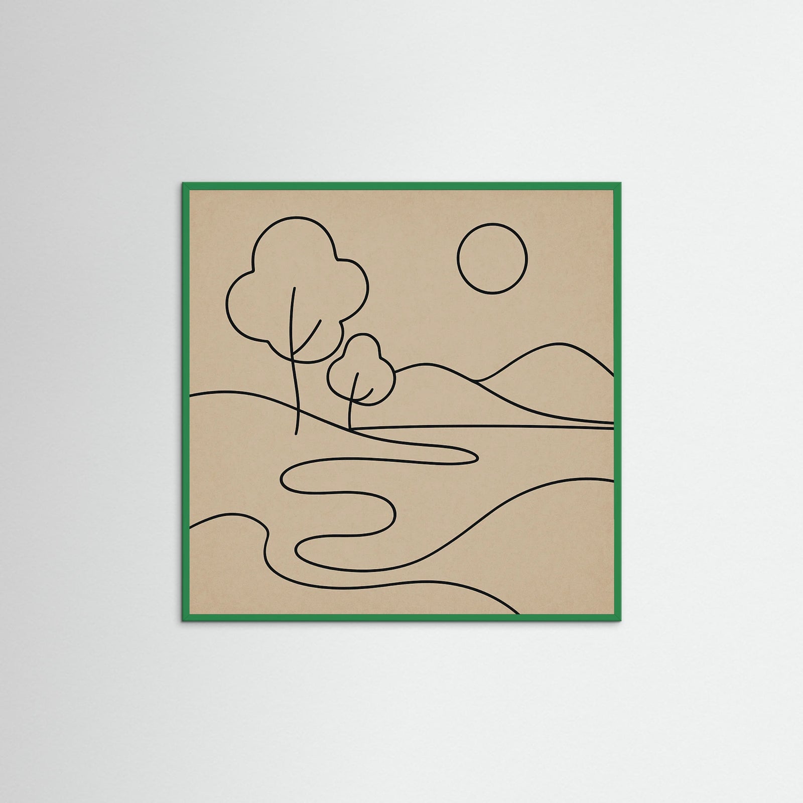 Green Wood Square Abstract Embrace