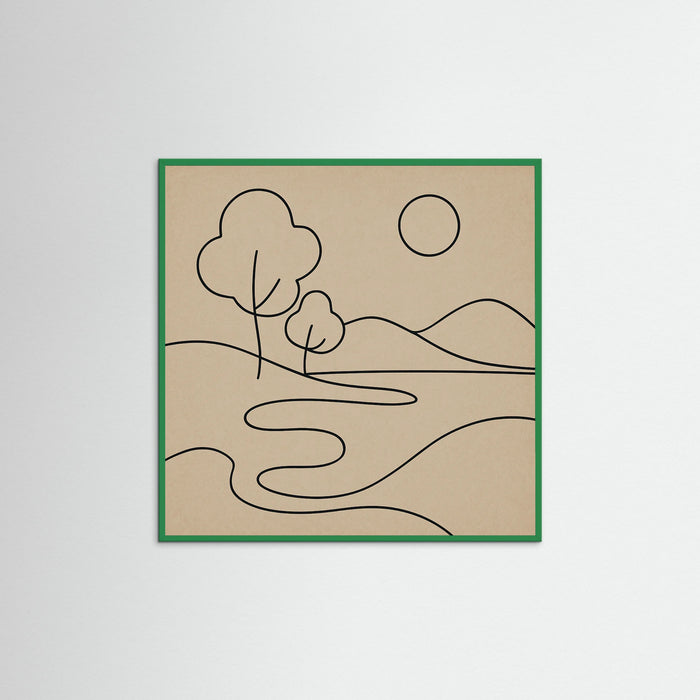 Green Wood Square Abstract Embrace
