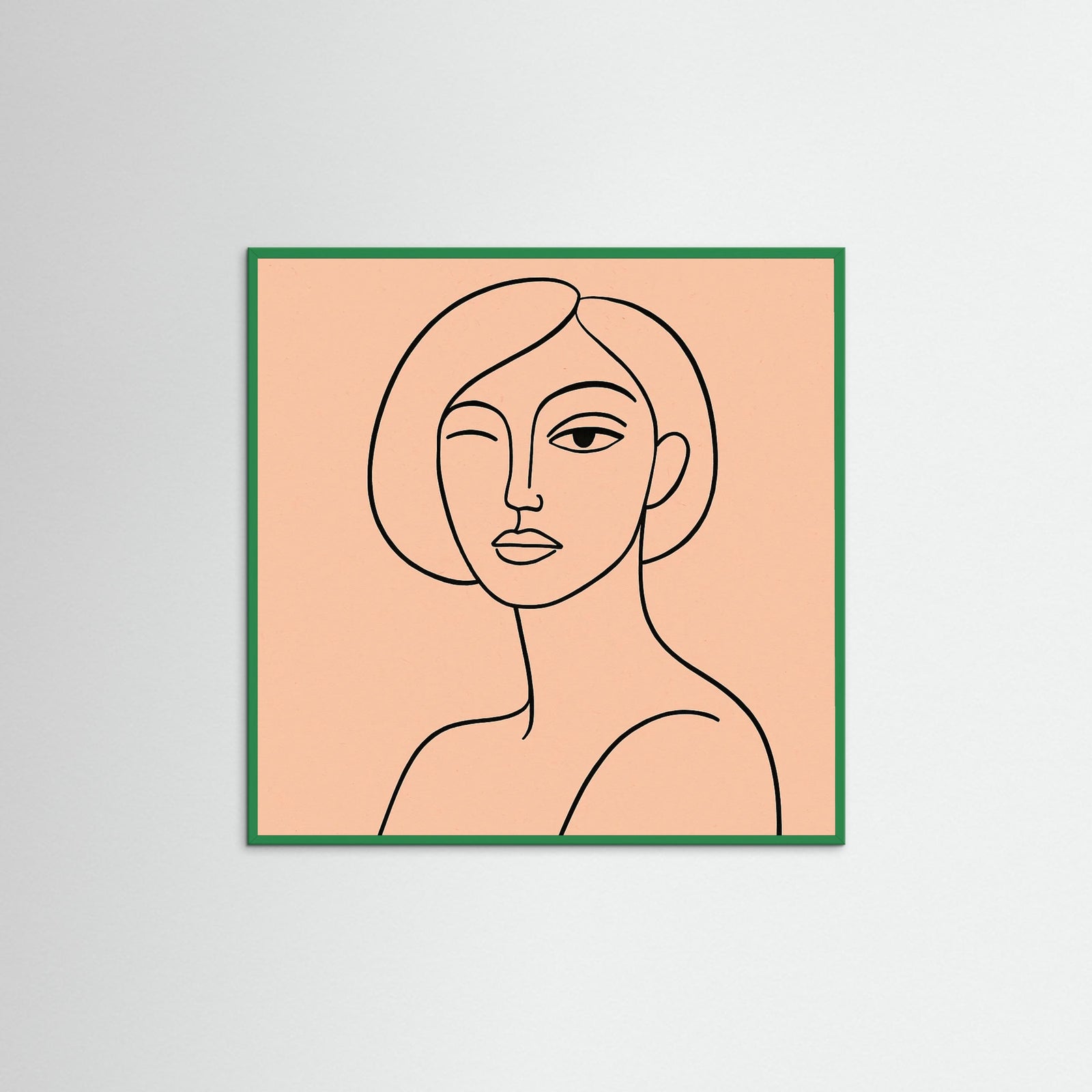 Green Wood Square Abstract Eye