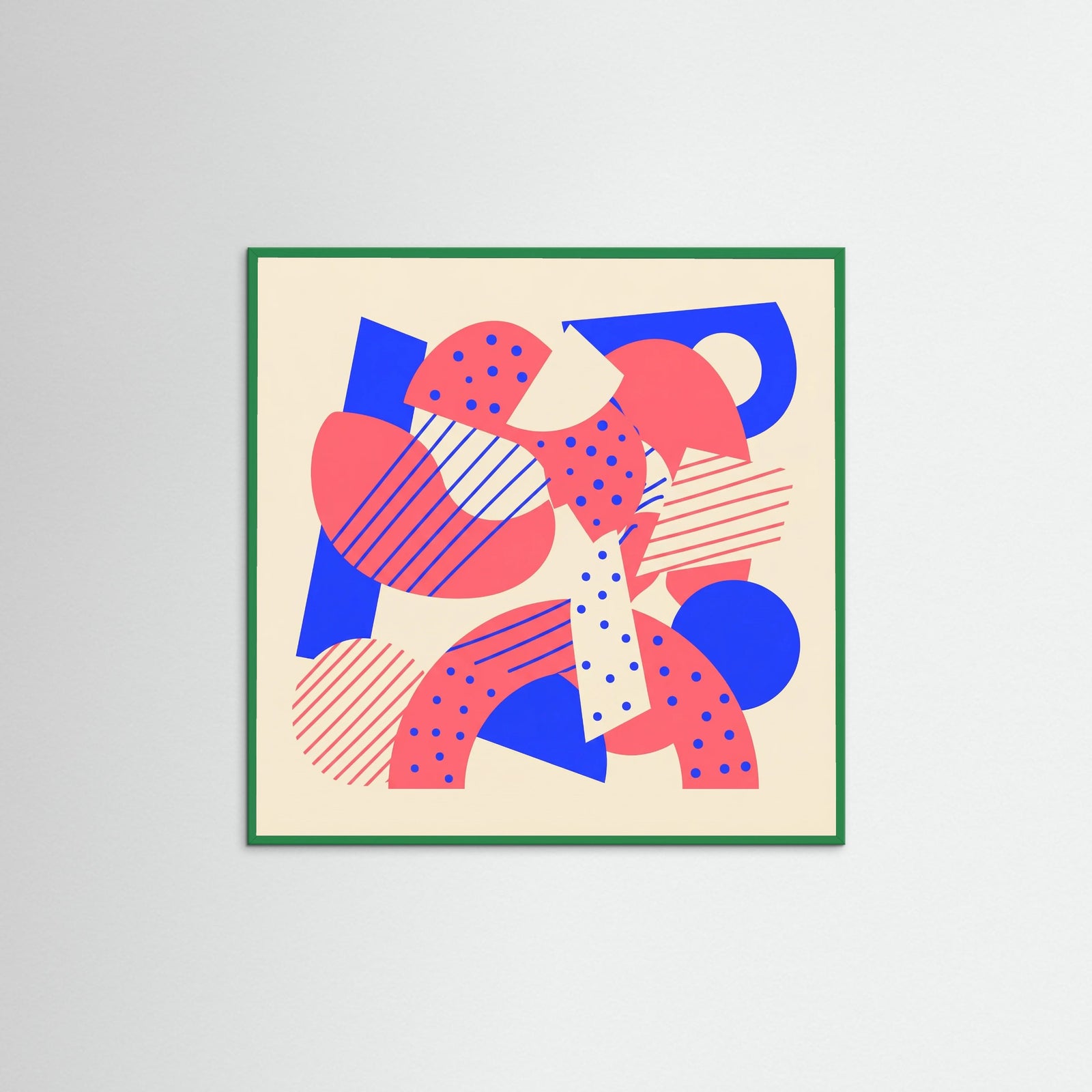 Green Wood Square Abstract Playfulness