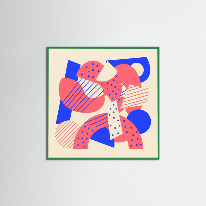 Green Wood Square Abstract Playfulness