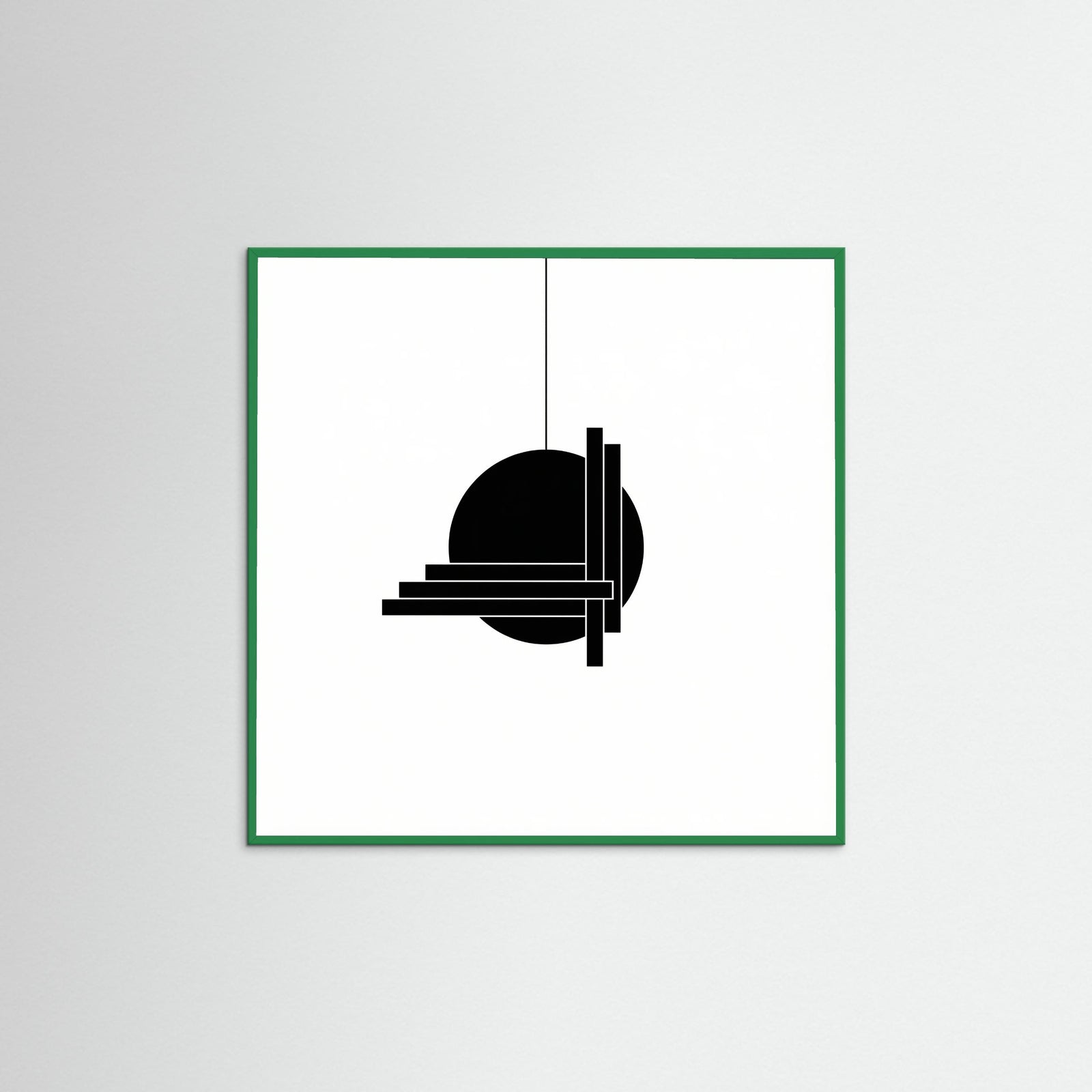 Green Wood Square Art Print Beige