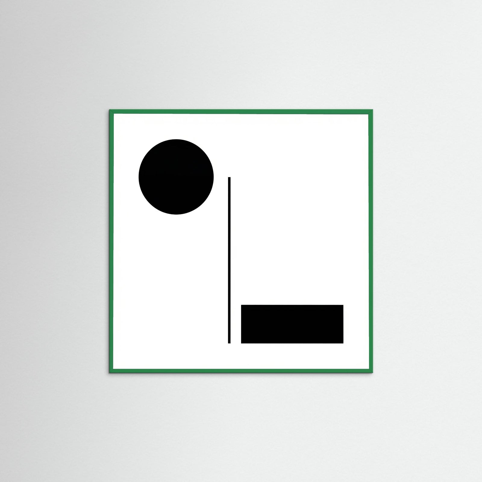 Green Wood Square Art Print Beige