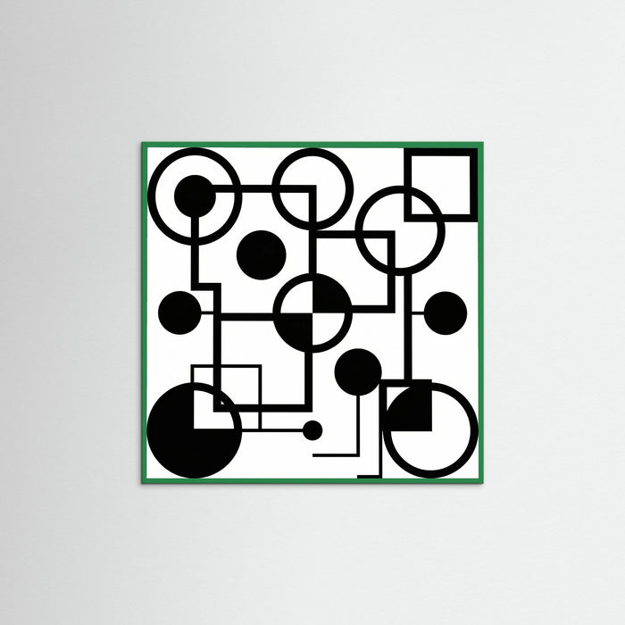 Green Wood Square Art Print Beige