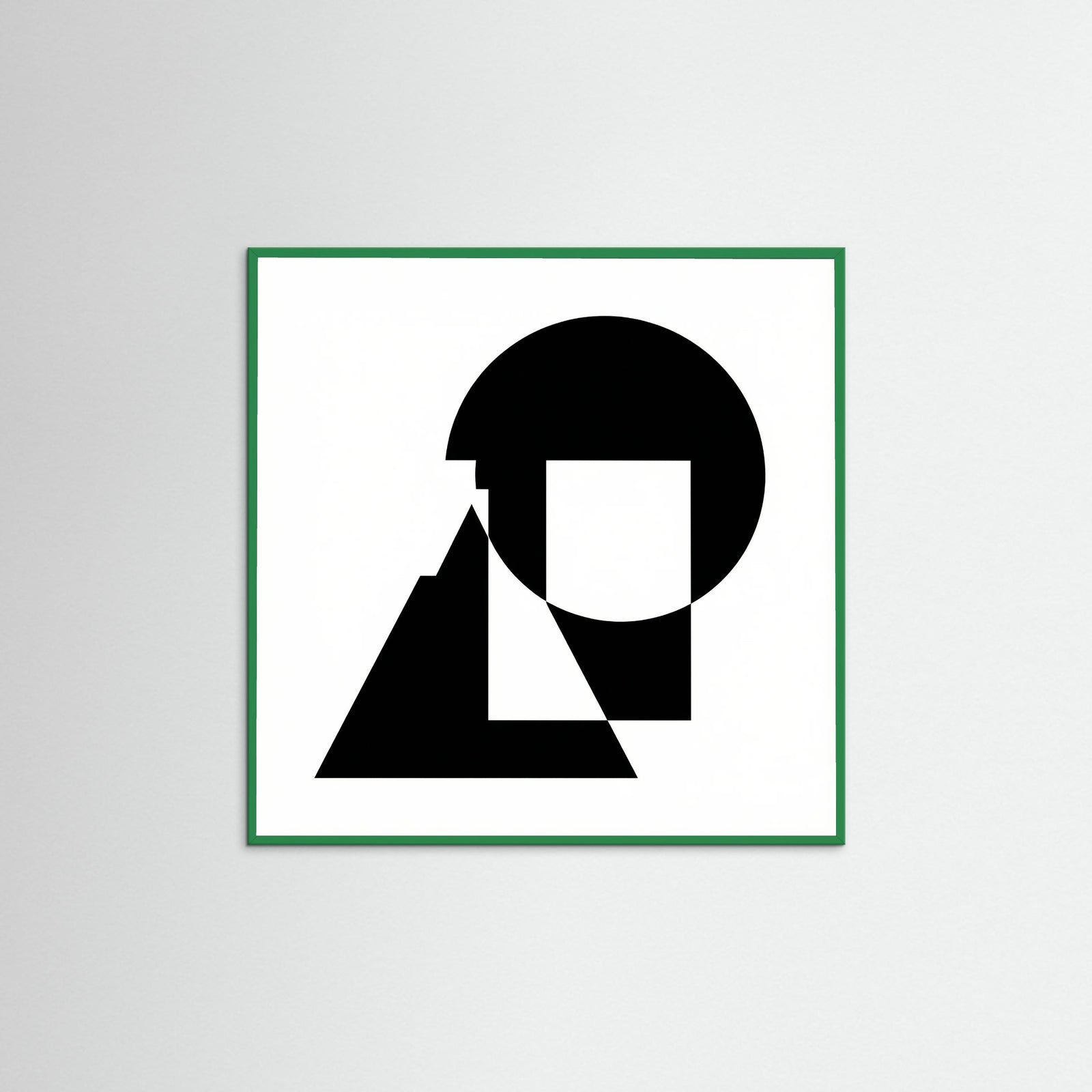 Green Wood Square Art Print Beige