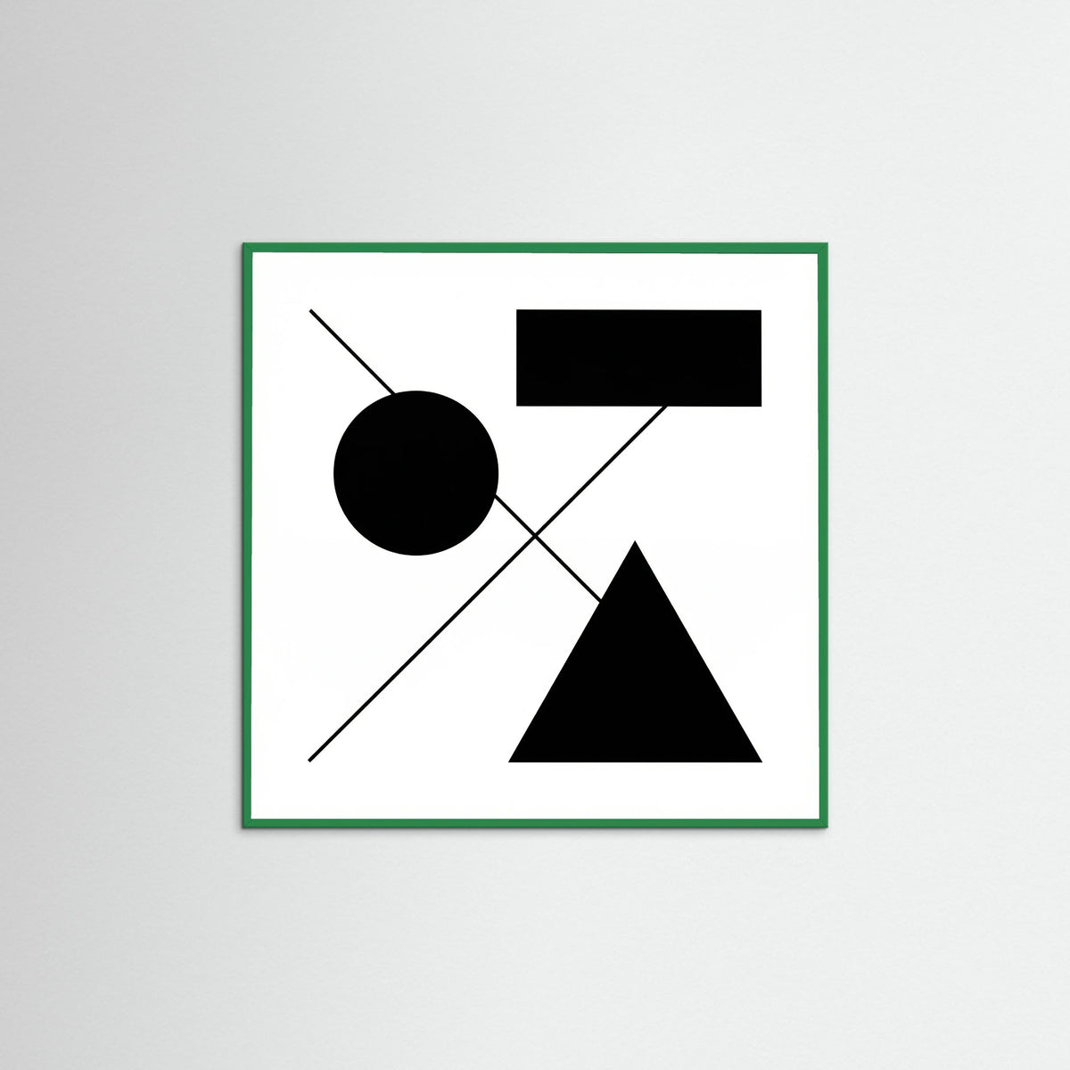 Green Wood Square Art Print Beige