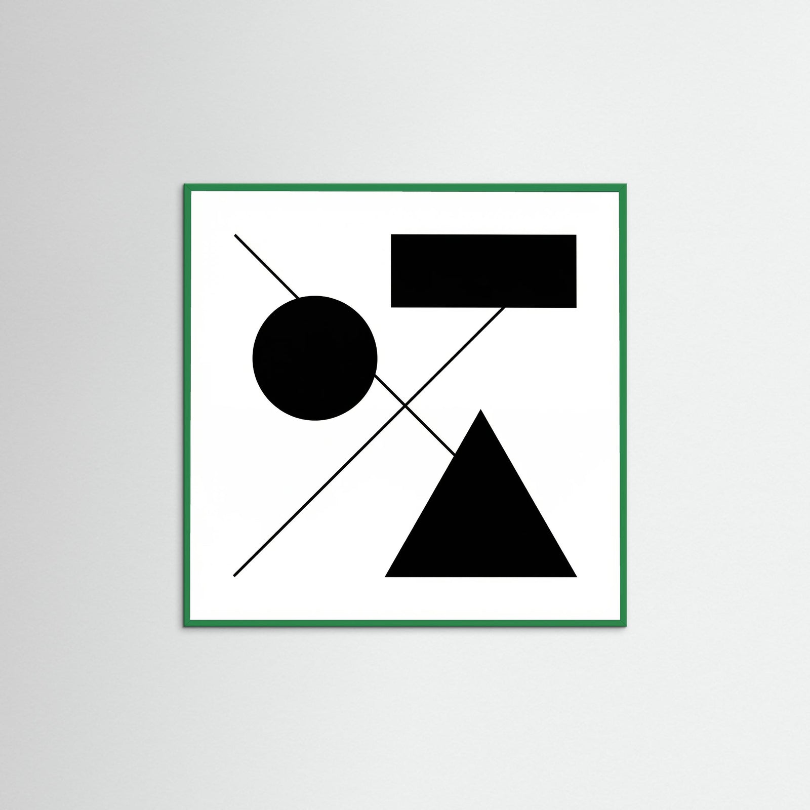 Green Wood Square Art Print Beige