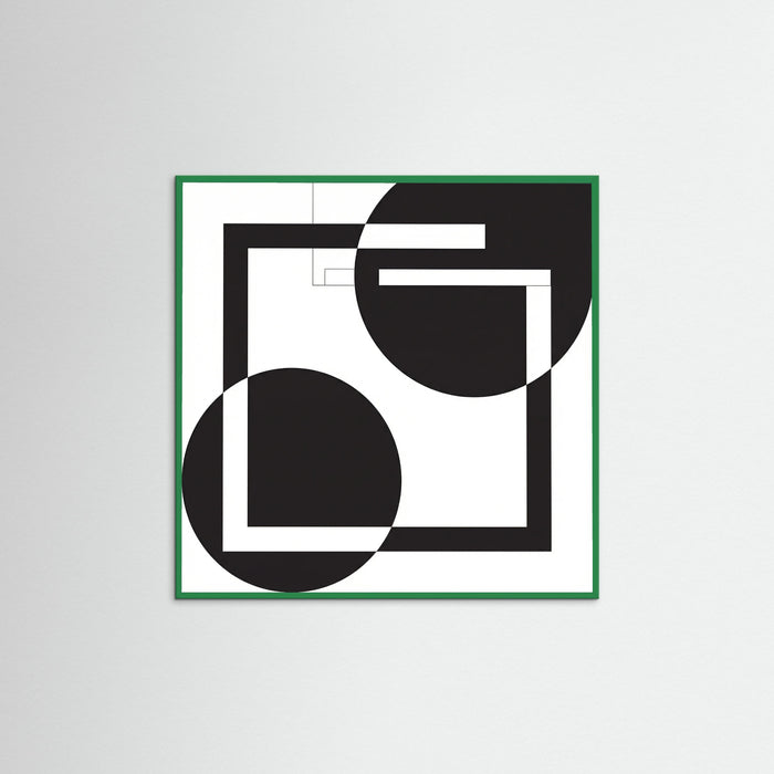 Green Wood Square Art Print Beige