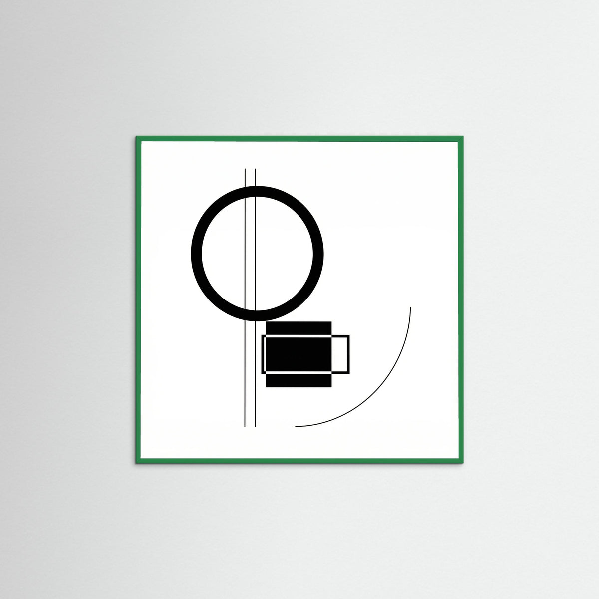 Green Wood Square Art Print Beige