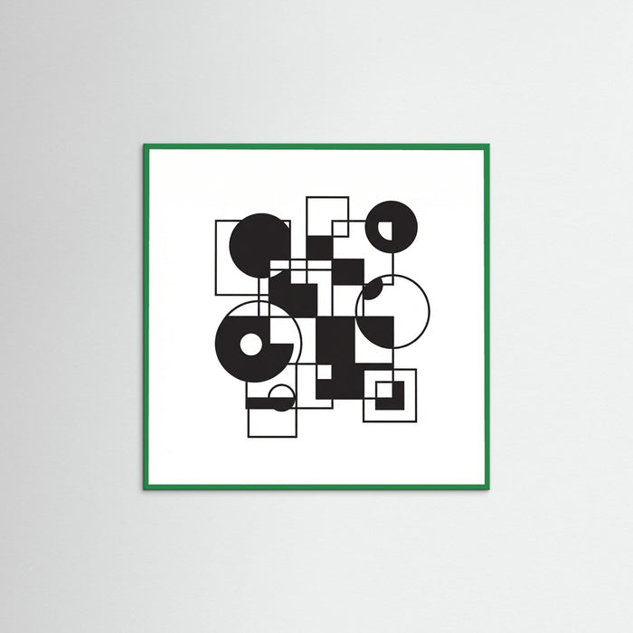 Green Wood Square Art Print Beige