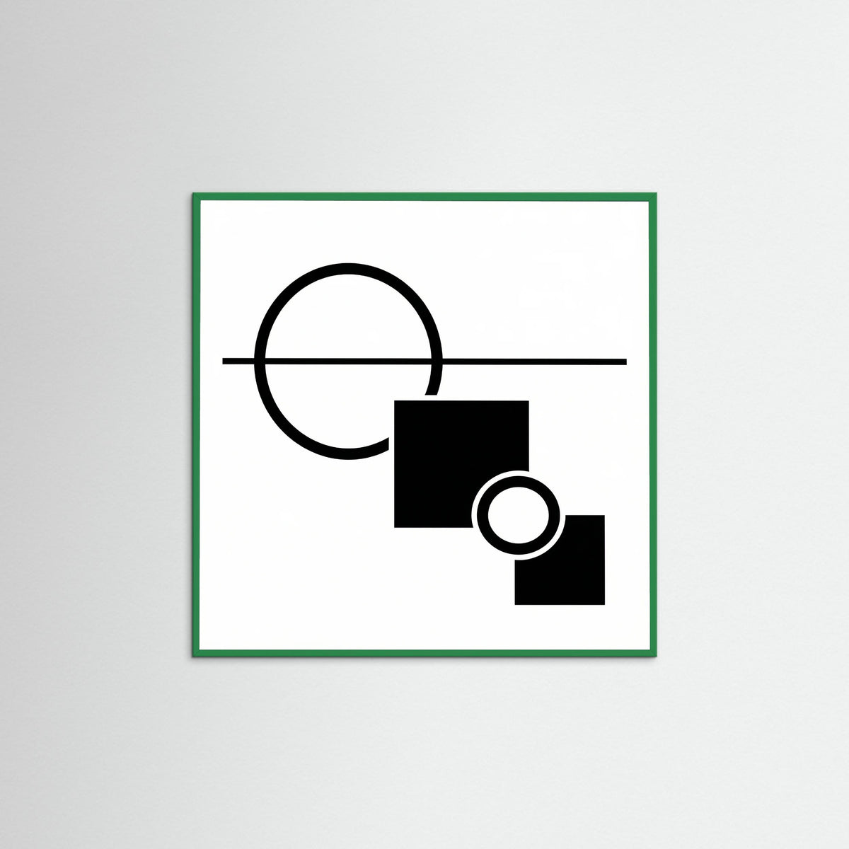 Green Wood Square Art Print Beige