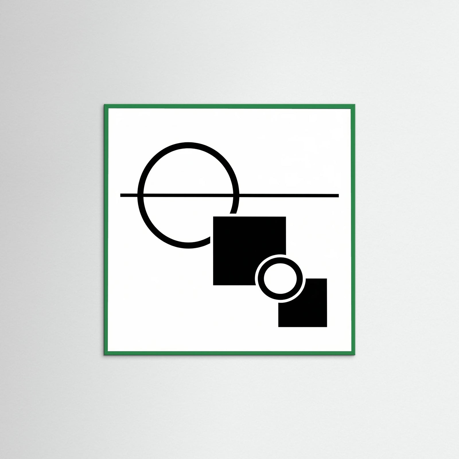 Green Wood Square Art Print Beige