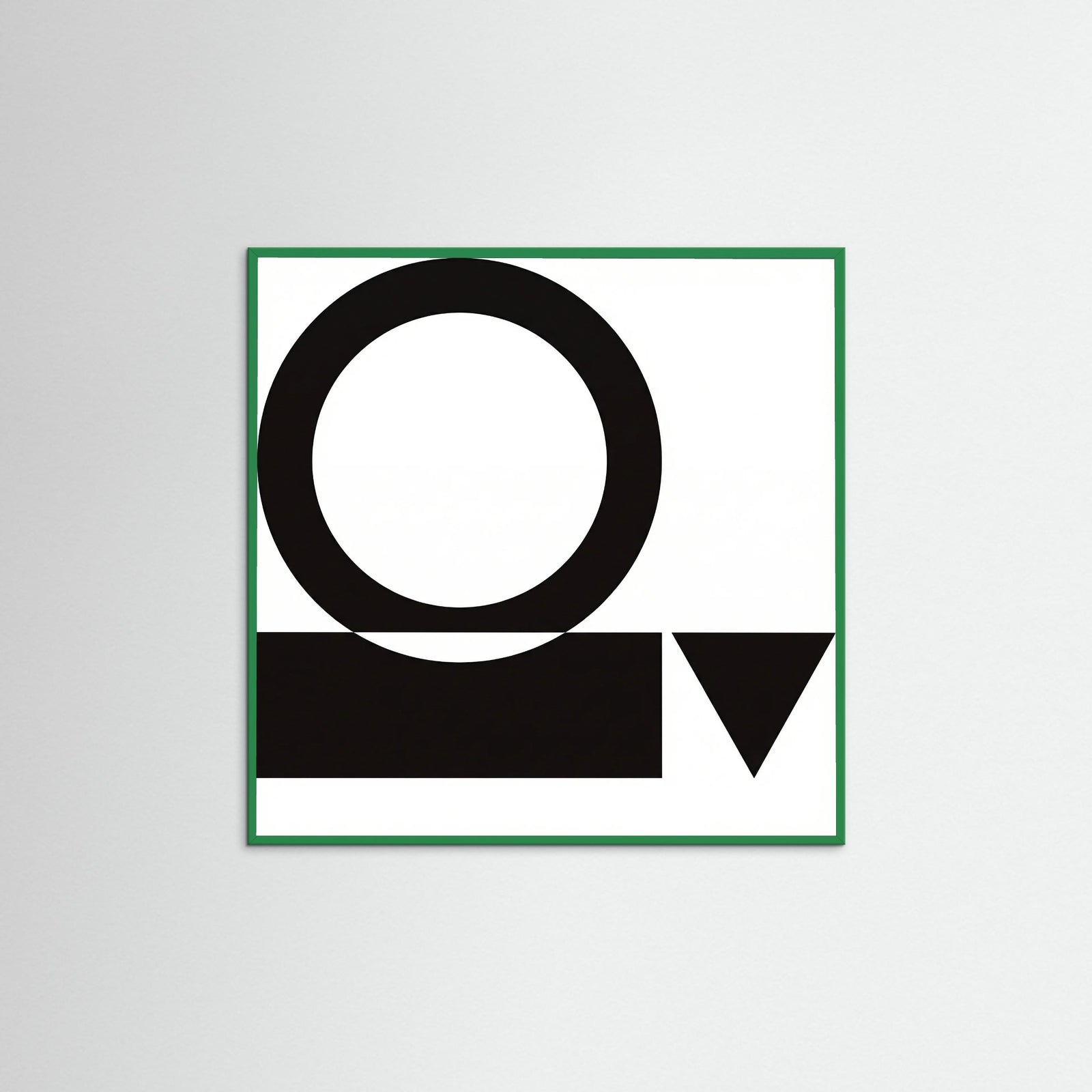 Green Wood Square Art Print Beige