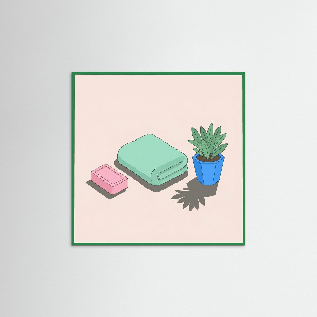 Green Wood Square Bathroom Essentials