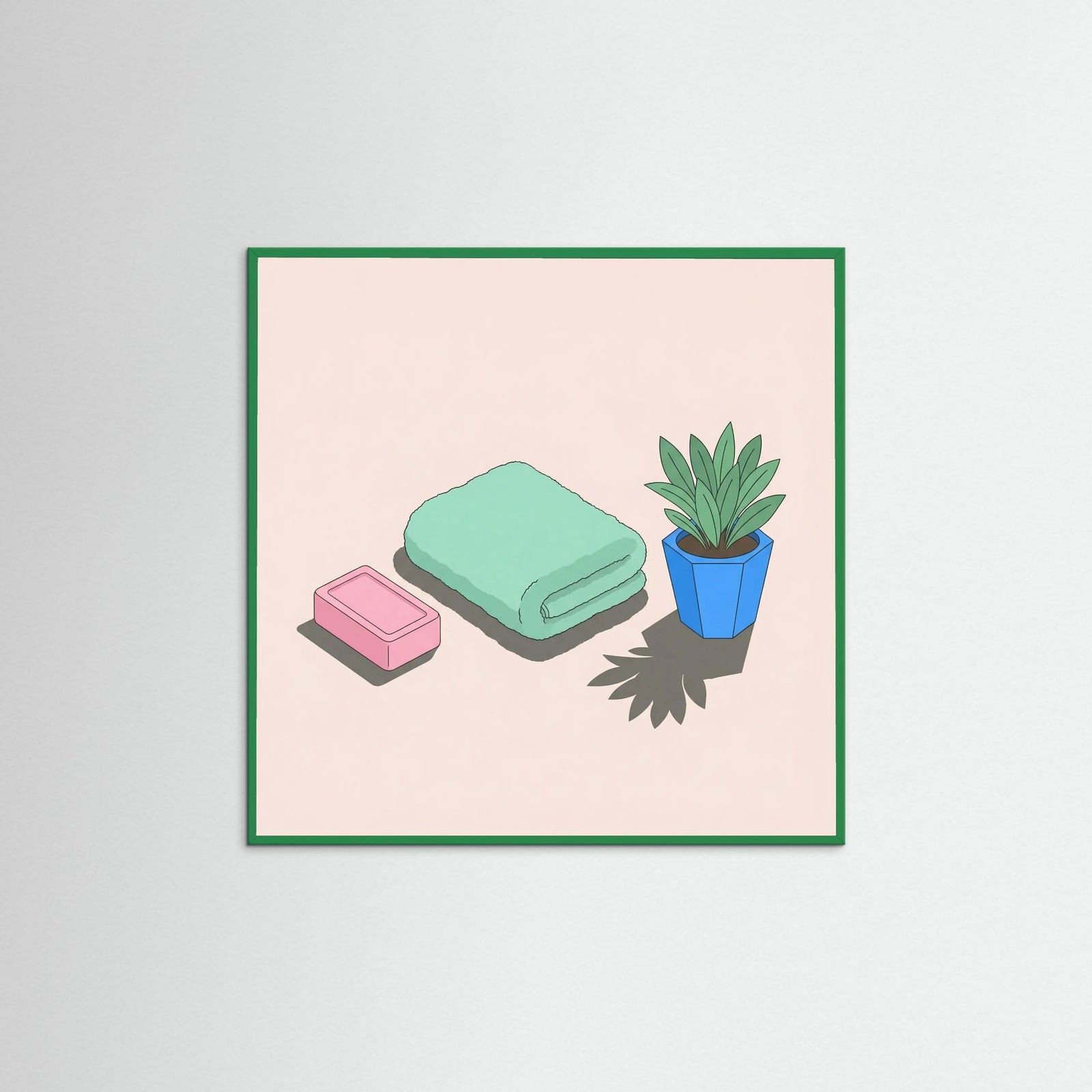 Green Wood Square Bathroom Essentials