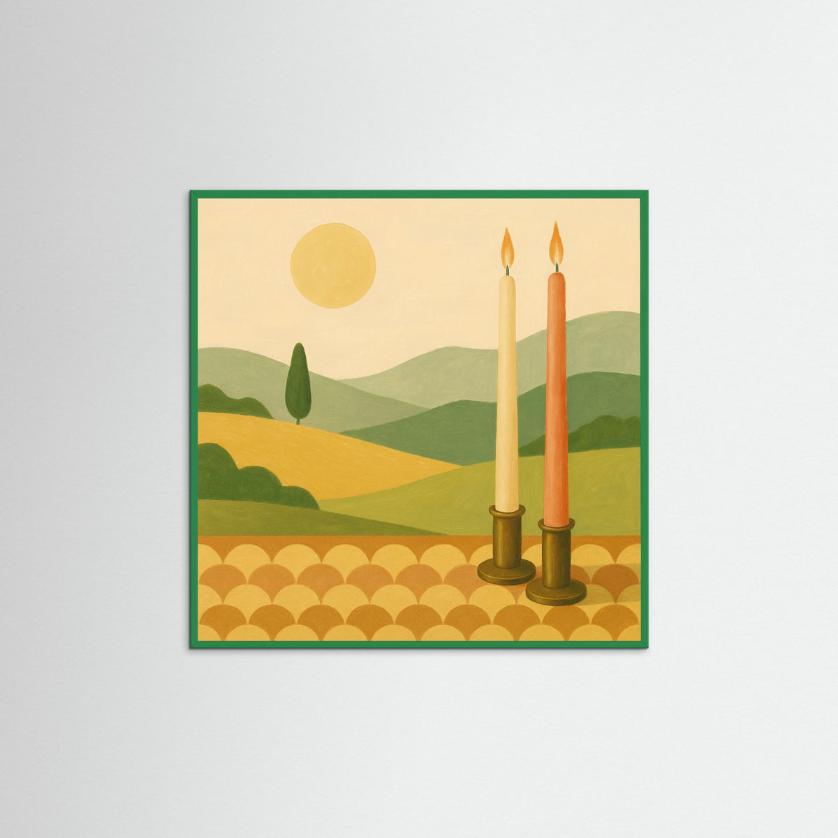 Green Wood Square Blooming Huescape