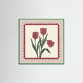Green Wood Square Crimson Bloom