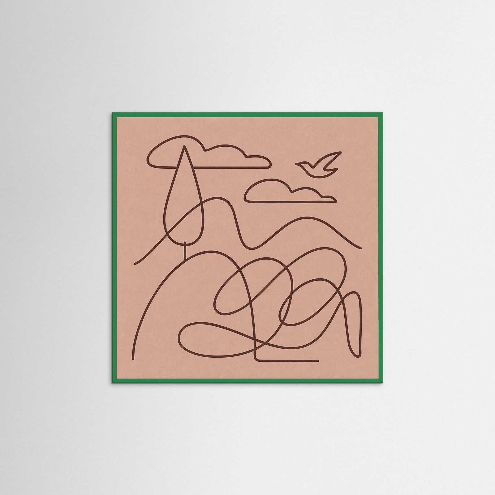 Green Wood Square Curved Whispers