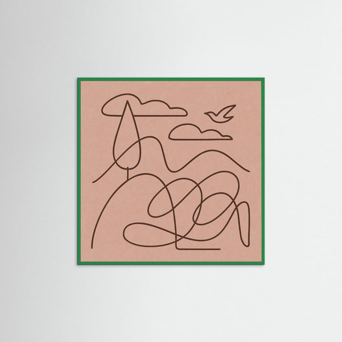 Green Wood Square Curved Whispers