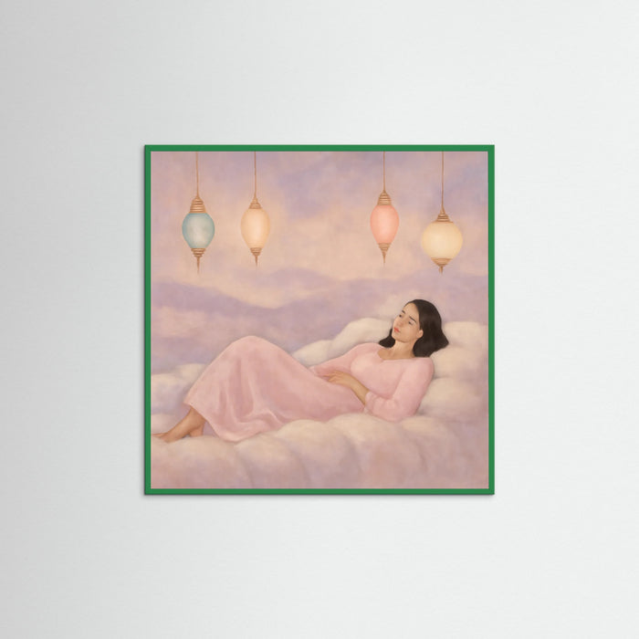 Green Wood Square Dreamy Repose