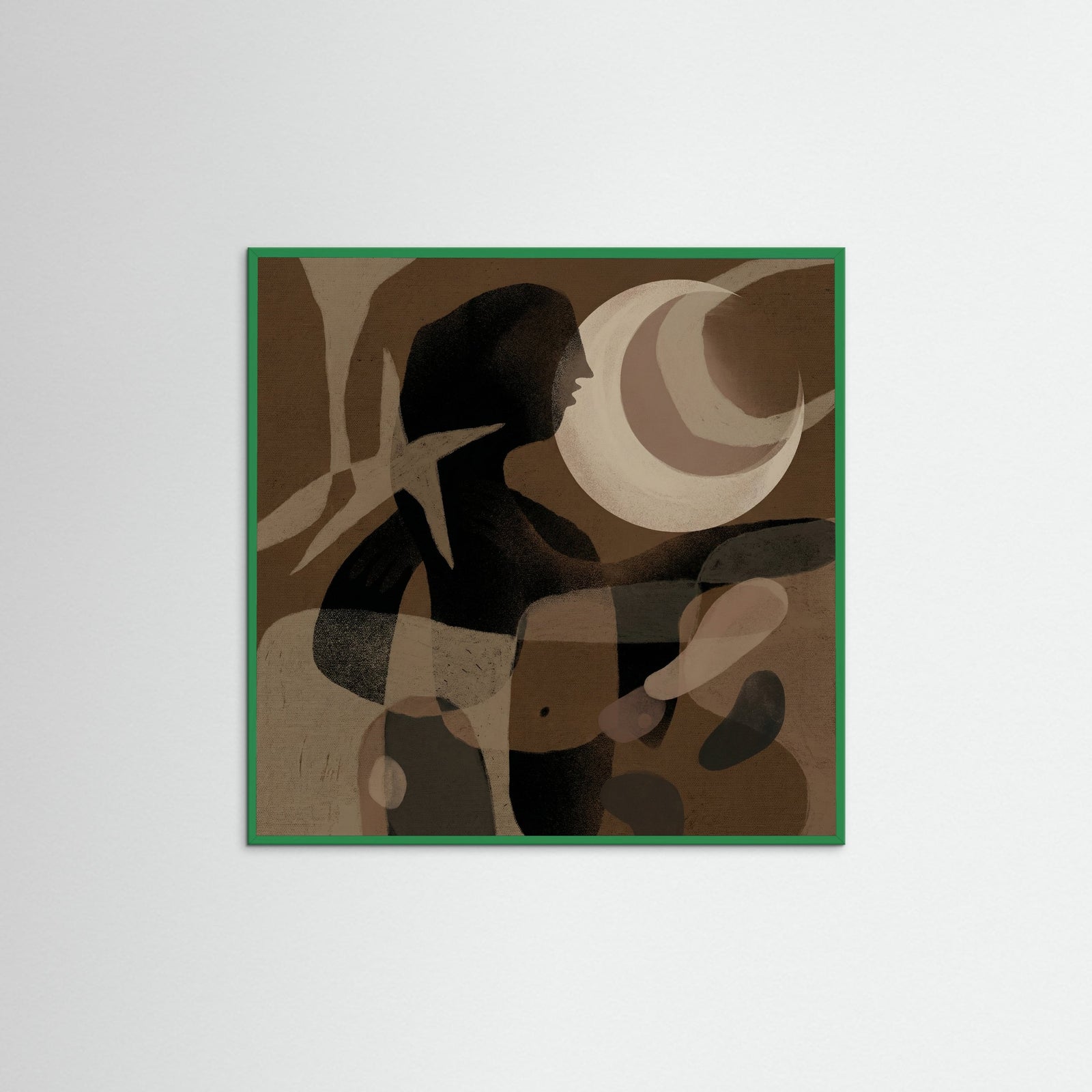 Green Wood Square Earthen Embrace Brown