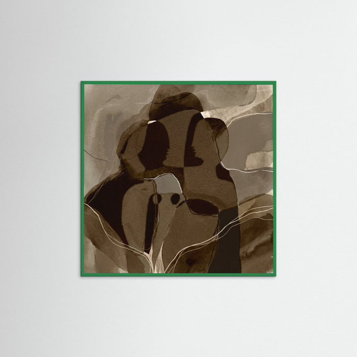 Green Wood Square Earthen Silhouettes