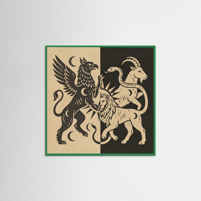 Green Wood Square Equine Duality