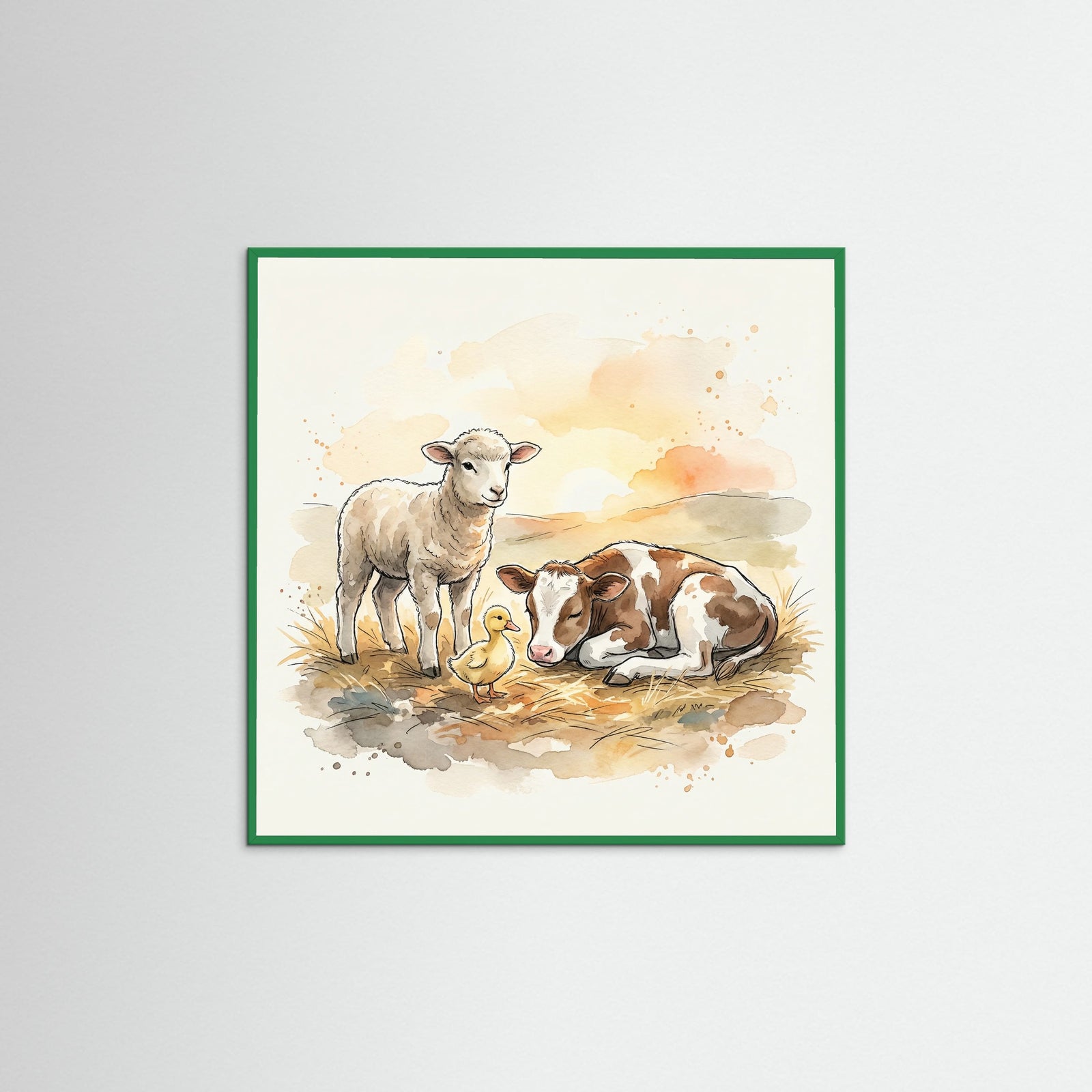 Green Wood Square Farm Animal Medley