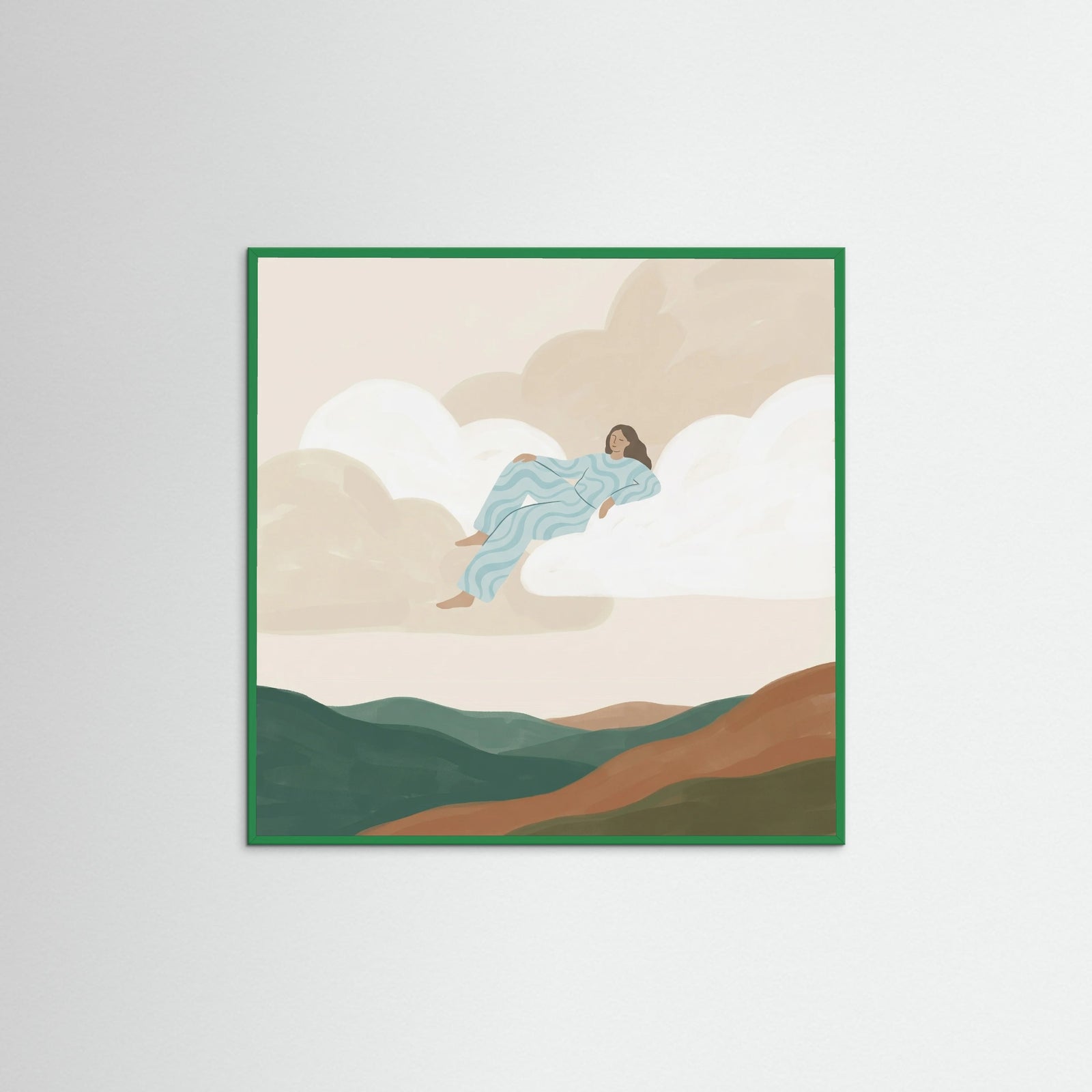 Green Wood Square Flowing Dreams