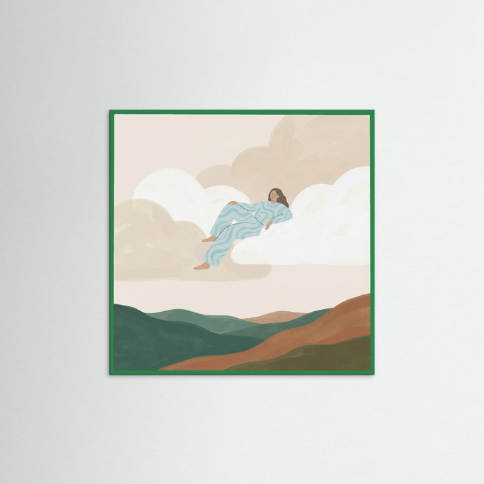 Green Wood Square Flowing Dreams
