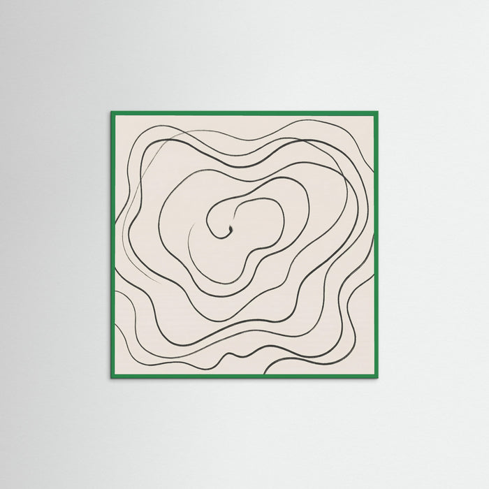 Green Wood Square Fluid Traces