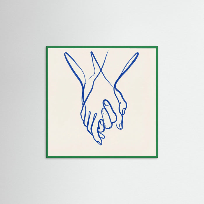 Green Wood Square Intertwined Gaze Blue