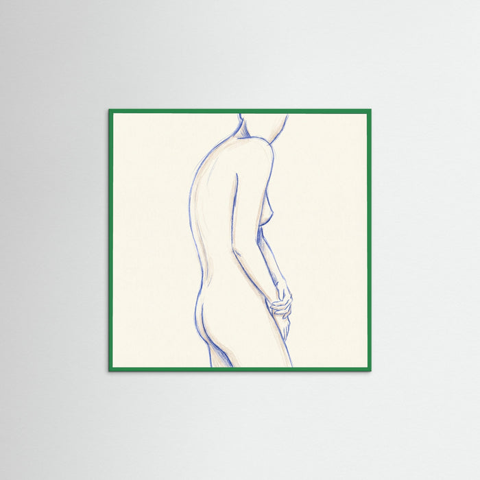 Green Wood Square Linear Portrait