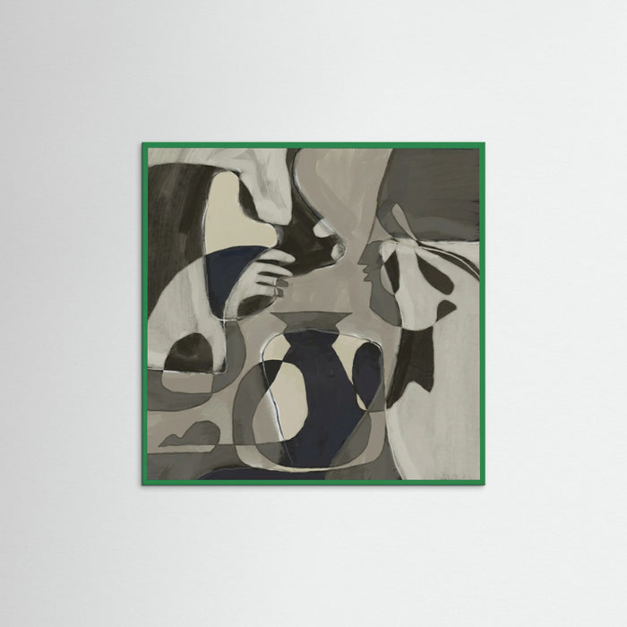 Green Wood Square Muted Organic Forms