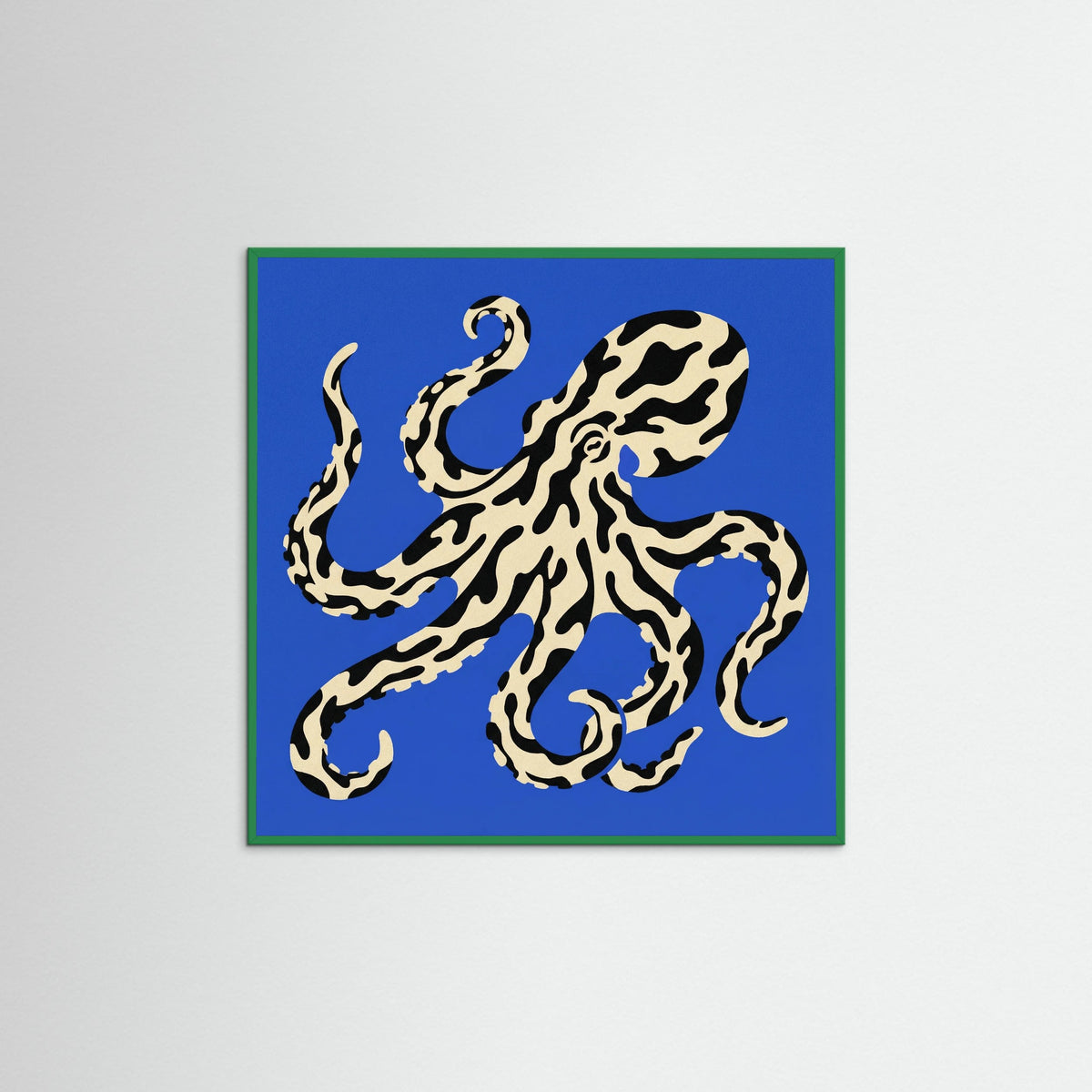 Green Wood Square Oceanic Pattern Crab