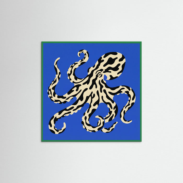 Green Wood Square Oceanic Pattern Crab