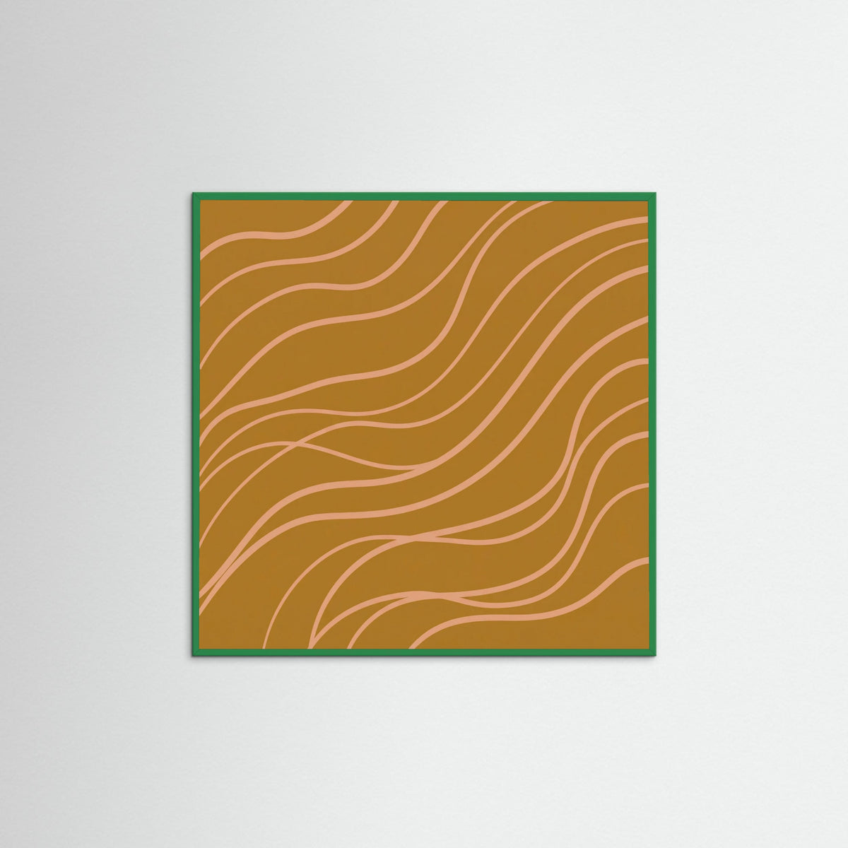 Green Wood Square Ochre Line Flow