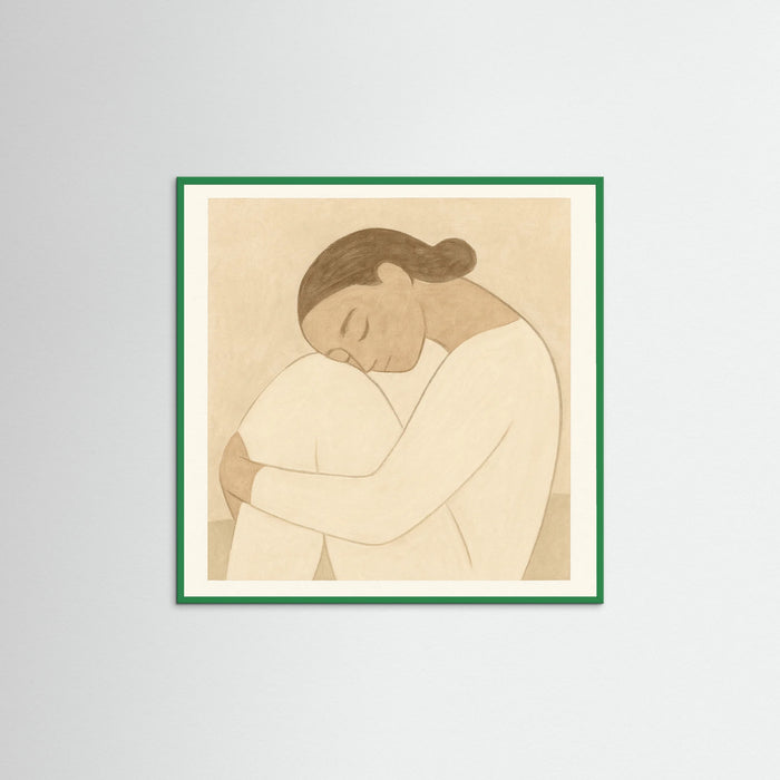 Green Wood Square Pale Thought