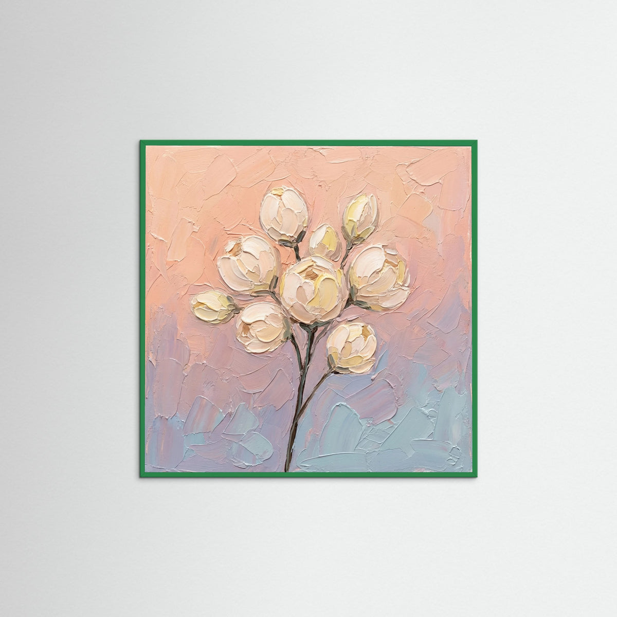 Green Wood Square Pastel Bloom Serenity