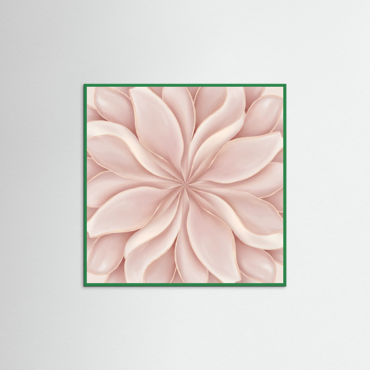 Green Wood Square Rose Embrace