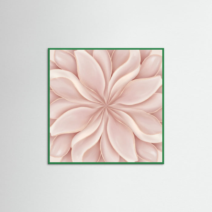 Green Wood Square Rose Embrace