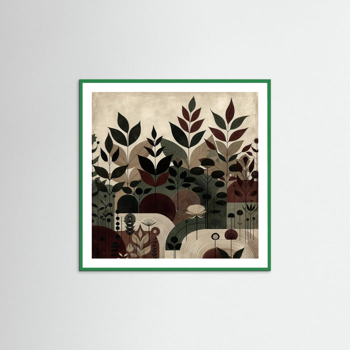 Green Wood Square Shadow Garden