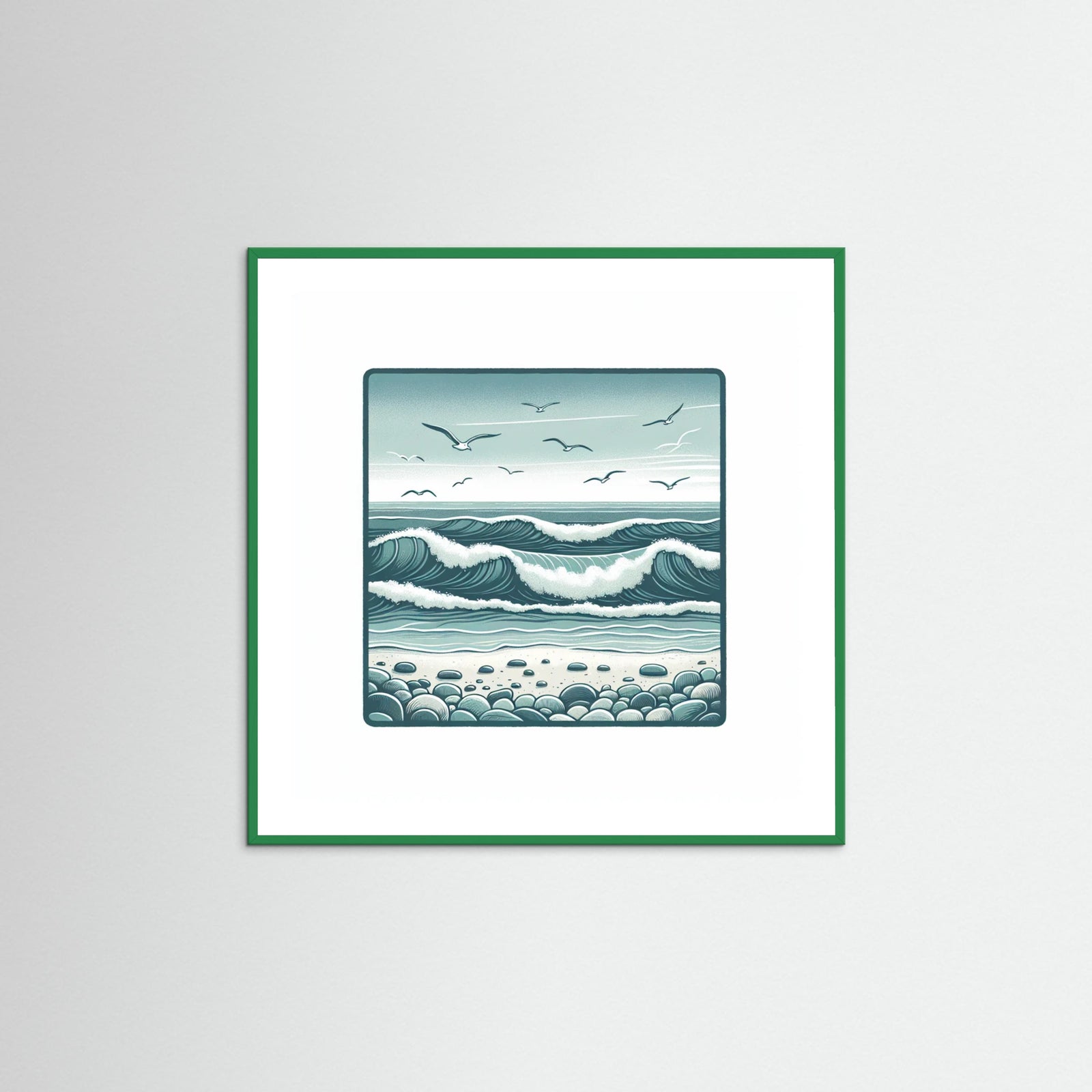 Green Wood Square Silent Waves