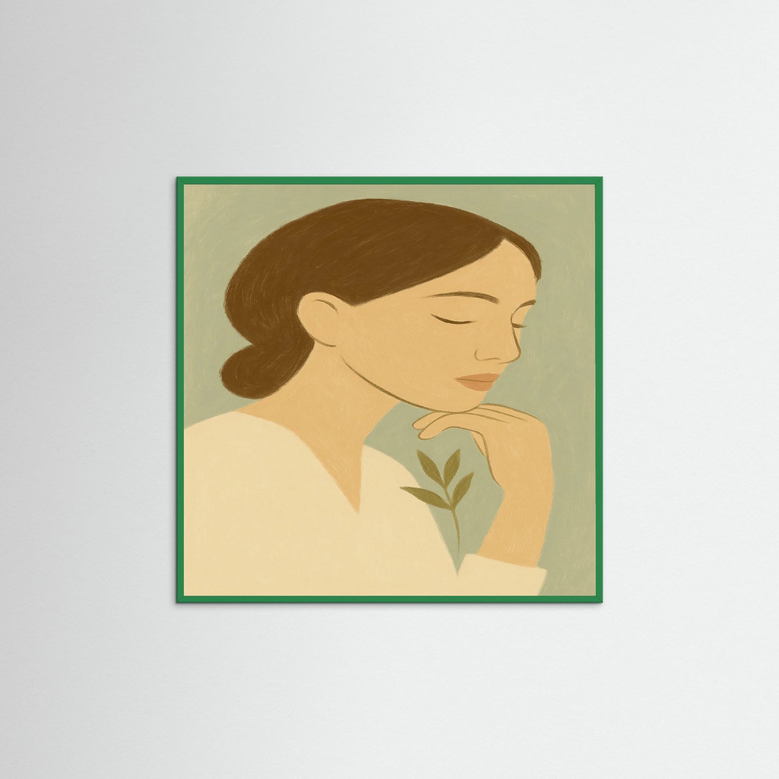 Green Wood Square Soft gaze